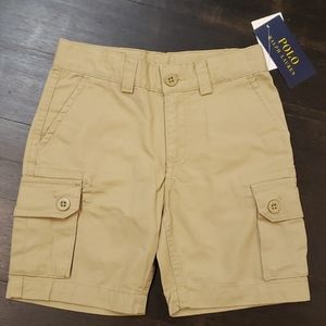 NWT Polo Beige Cargo Shorts Size 4/4T